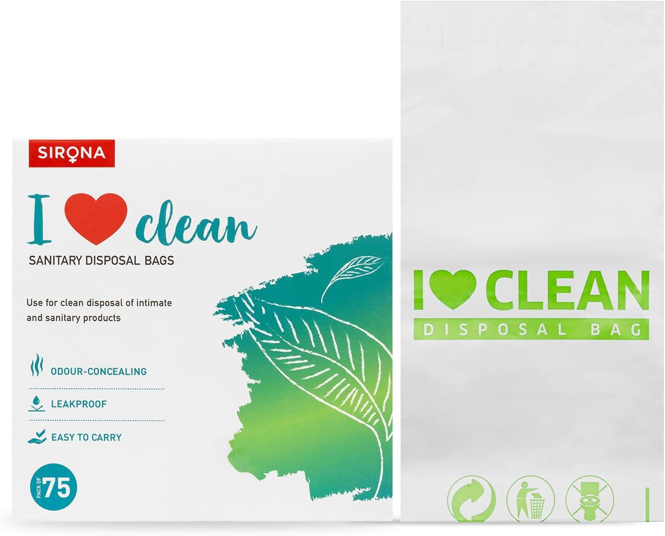 Sirona Personal Disposal Bags | Leak-Proof, Odor-Sealing & Oxo-Biodegradable Hygiene Disposal Bags | Discreet Bags for Sanitary Pads, Tampons, Panty Liners, Condoms & Personal Waste