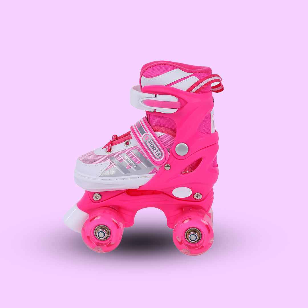 Endless EL1029 Adjustable Roller Skates for 3 to 6 Years | Strong Chassis and 70 mm PU Four Flashing Wheels | ABEC 7 Bearings | Indoor and Outdoor