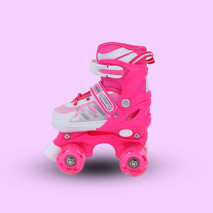 Endless EL1029 Adjustable Roller Skates for 3 to 6 Years | Strong Chassis and 70 mm PU Four Flashing Wheels | ABEC 7 Bearings | Indoor and Outdoor