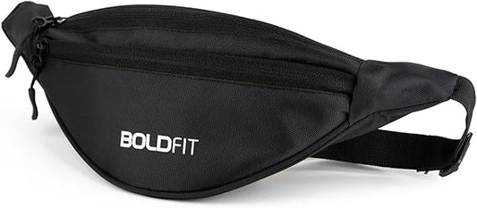 Boldfit Waist Bag for Men Travel Bag for Men Chest Bag for Men Travel Fanny Pack for Men Waist Bag for Women Side Bag for Men Travel Accessories/Pouch/Hand Purse. Mobile Bag/Money Bag - Black