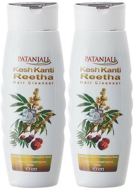 PATANJALI Kesh Kanti Reetha Hair Cleanser Shampoo, 200ml Pack of 2