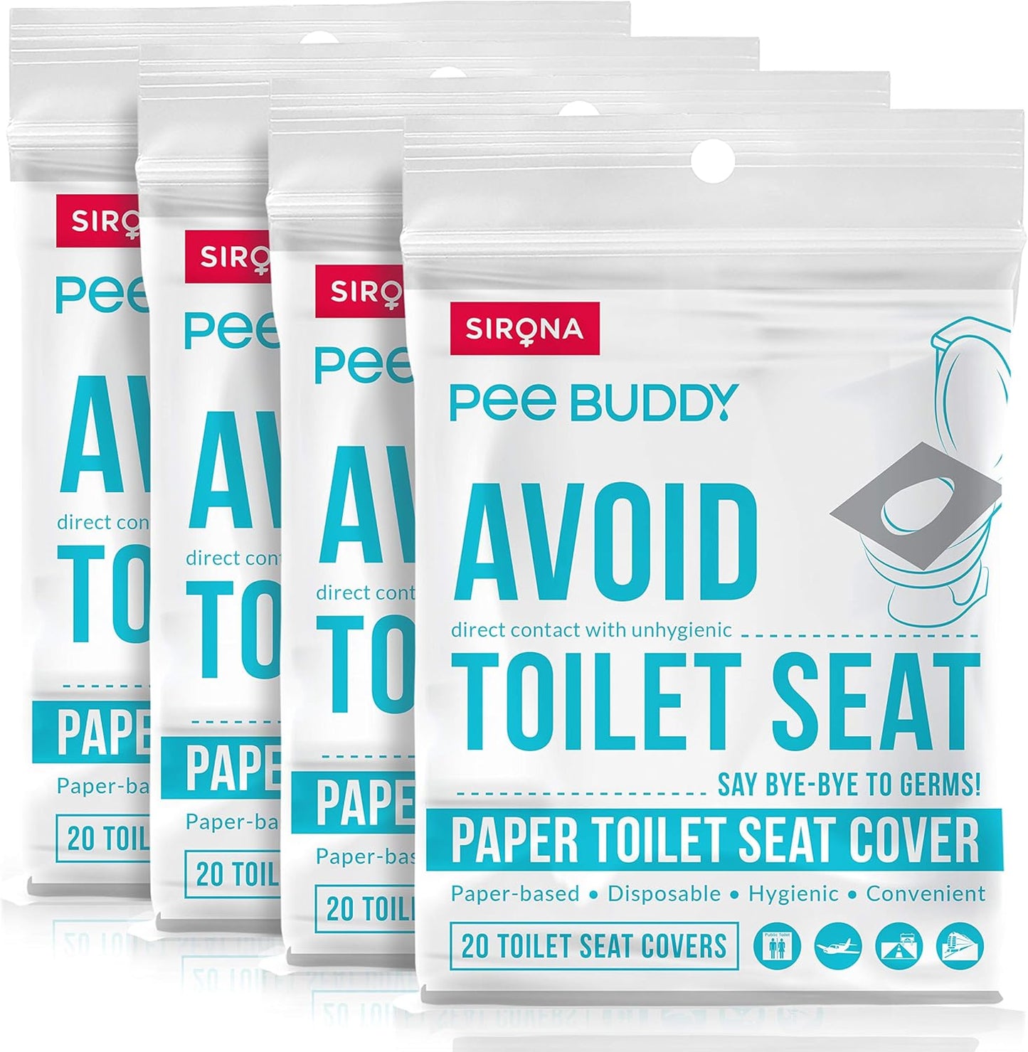 PeeBuddy Disposable Paper Toilet Seat Covers | 80 Count | Disposable Toilet Seat Covers for Women | Soft, Hygienic & Travel-Friendly Seat Covers for Public Restrooms