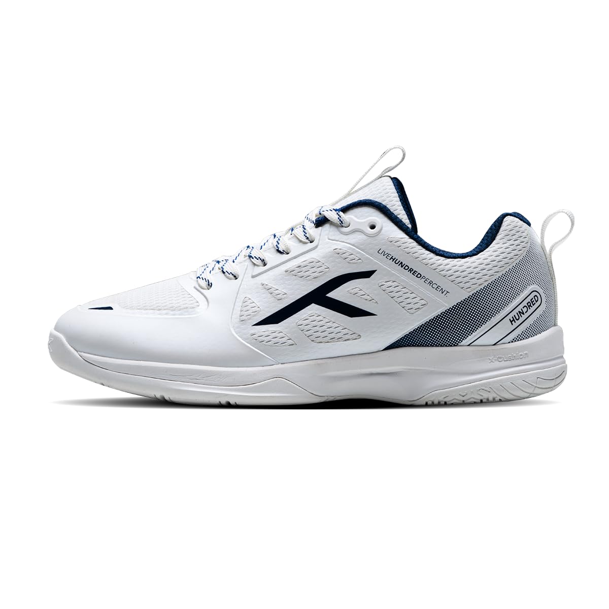 Hundred Velocity Z PBX Unisex Non-Marking Pickleball Shoes | Lightweight Comfort and Cushioned Grip for Indoor & Outdoor Court Play (White/Navy)