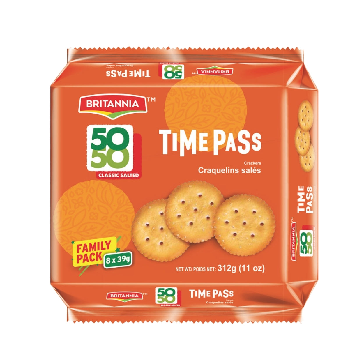Britannia Time Pass Classic Salted Biscuits | Family Pack- 312 GM | Light & Crispy Snack Perfect Tea-Time Treat