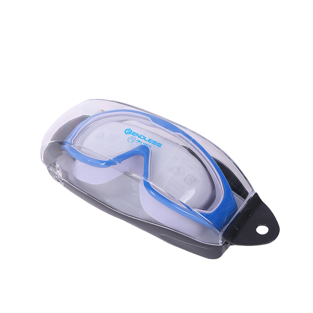 Endless EL1009 Premium Swimming Goggle with Anti-Fog and UV Protection | Material : Silicon, PU | Stylish Big Frame for more Visibility | Soft Silicone Gasket for Leak Proof | With Hard Case