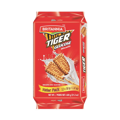 Britannia Tiger Glucose Biscuits 600Gm | Nutritious & Delicious Cookies Perfect Kids' Breakfast & Tea Time