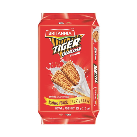 Britannia Tiger Glucose Biscuits 600Gm | Nutritious & Delicious Cookies Perfect Kids' Breakfast & Tea Time