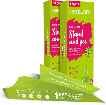 Sirona PeeBuddy Portable Female Urination Device | Disposable Female Urinal Funnel | Foldable, Waterproof & Hygienic | Ideal for Travel, Camping, Hiking, Road Trips & Public Restrooms
