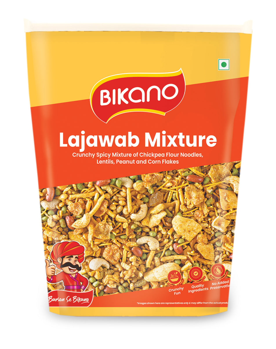 Bikano Lajawab Mixture 1kg – Crispy, Spicy & Irresistibly Crunchy Indian Namkeen | Vegetarian Snack | Family Pack