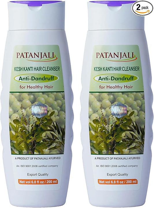 Patanjali Kesh Kanti Anti-Dandruff Hair Cleanser Shampoo, 200ml / 6.8 fl oz - (Pack of 2)