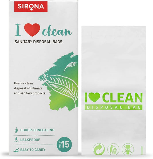 Sirona Personal Disposal Bags | Leak-Proof, Odor-Sealing & Oxo-Biodegradable Hygiene Disposal Bags | Discreet Bags for Sanitary Pads, Panty Liners, Tampons, Condoms & Personal Waste