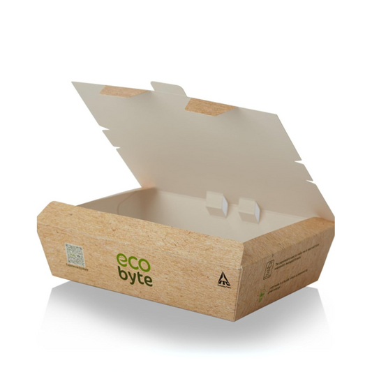 EcoByte ITC Clamshell Lunch Box ,  26 oz,  Pack of 25 | Sturdy Food Containers for Hot or Cold Meals | Ideal for Meal Prep, Cafes, and Takeaway