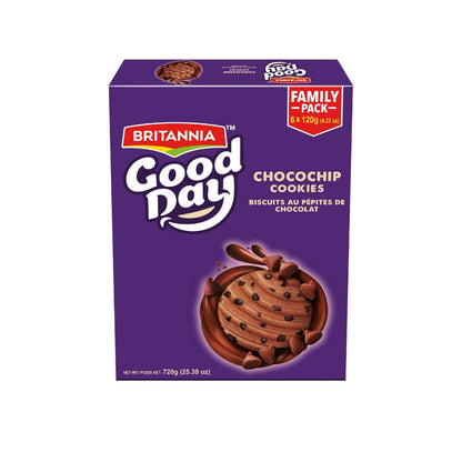 Britannia Good Day Chocochip Cookies | Family Pack -720GM | Crunchy Chocolate Chip Cookies | Perfect Snack for Tea Time & Parties
