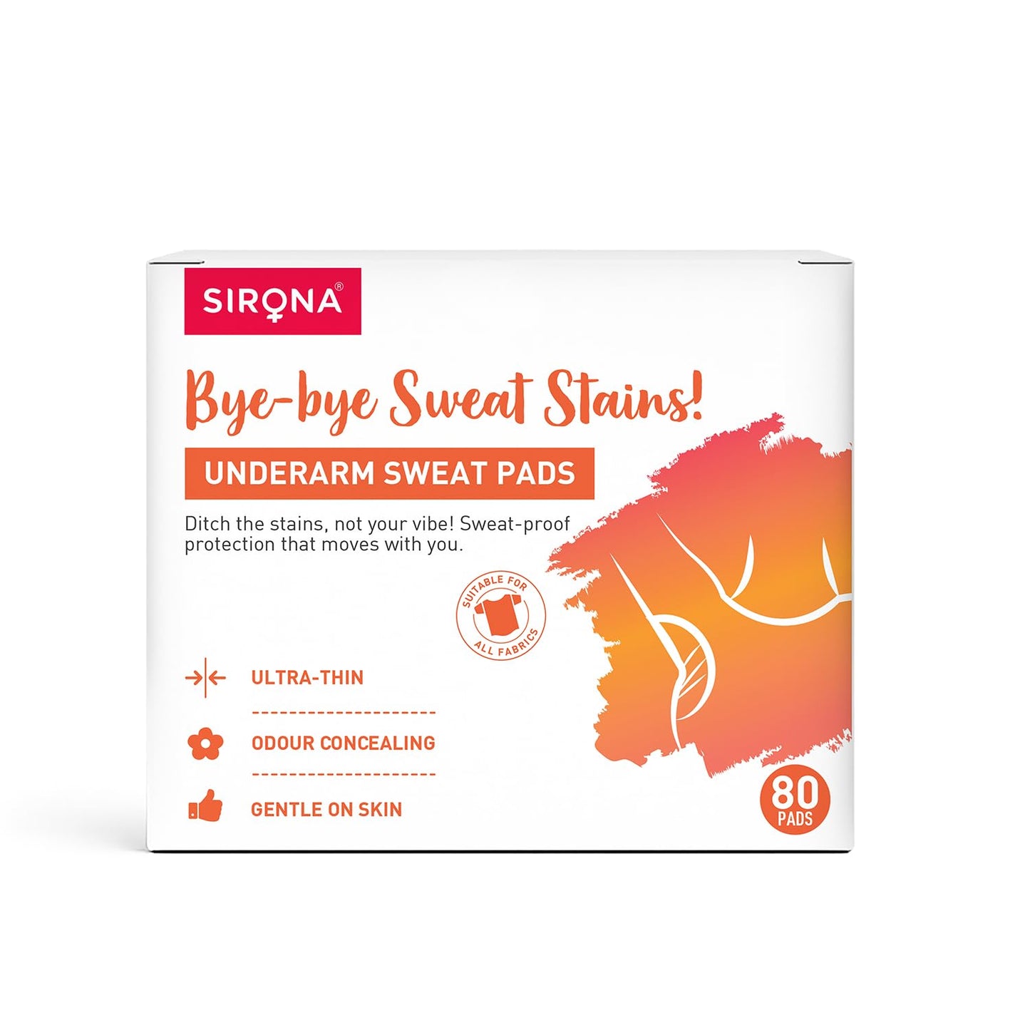 Sirona Disposable Underarm Sweat Pads | Self-Adhesive, High Absorbency Sweat Shields | Invisible Underarm Pads for Men & Women | Odor & Sweat Protection
