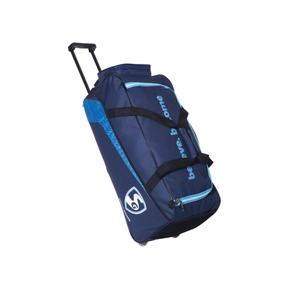 SG Cricket Kit Bag CLUBPAK Plus Trolley | NVY/Teal | Large | Polyester | Unisex | Durable Design | Spacious Storage | Easy to Carry | Trolley Style | Ideal for Cricket Gear