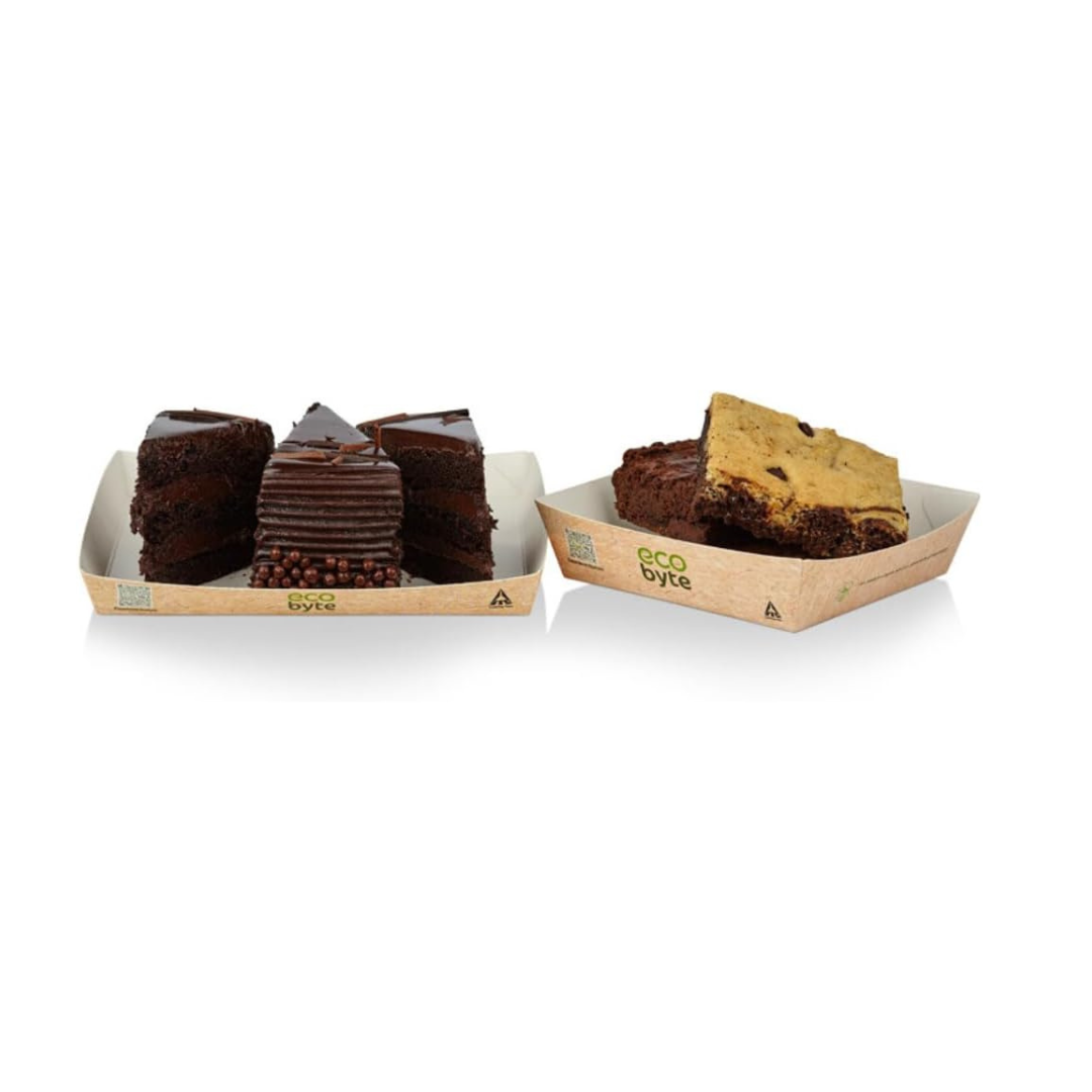 EcoByte ITC 6-Inch Square Paper Plates , Pack of 25 | Sturdy Tableware for Side Dishes, Cake, and Small Meals | Great for Gatherings, Events, and Everyday Use