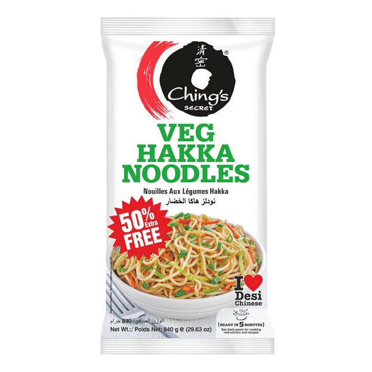 Ching's Secret Veg Hakka Noodles, Authentic Indo-Chinese Stir Fry Noodles, Quick & Easy to Cook, 840g (29.63 oz)