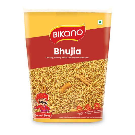 Bikano Bhujia Spicy & Crispy Namkeen | Made with Husked Dew Moth Bean Flour & Chickpea Flour | Authentic Indian Snack with Traditional Spices – 1kg