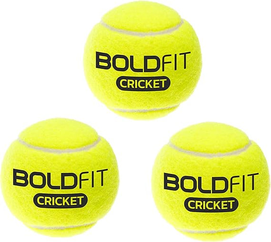 Boldfit Cricket Tennis Ball for Cricket Tournament, Street Match Cricket Ball Tennis for Lawn Cricket Soft Tennis Balls Pack of 3