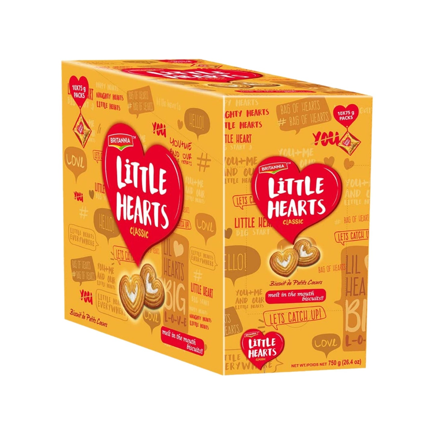 Britannia Little Hearts Biscuits 26.4oz (750g) | Soft and Delicious Biscuits |Kids Favorite Cookies
