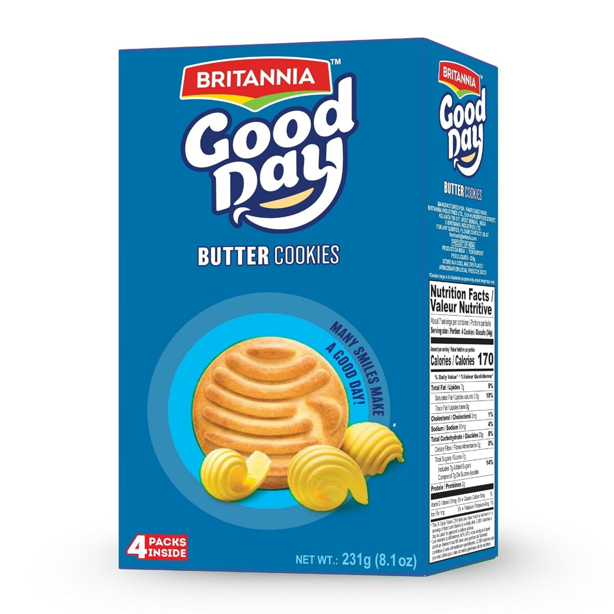 Britannia Good Day Butter Cookies – Crunchy & Buttery Biscuits, 231g (8.1 oz)