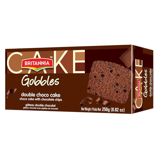 Britannia Double Chocolate Flavored Cake Rich & Moist Eggless Dessert Perfect Snack for Kids & Tea Time 7.05oz (200g)