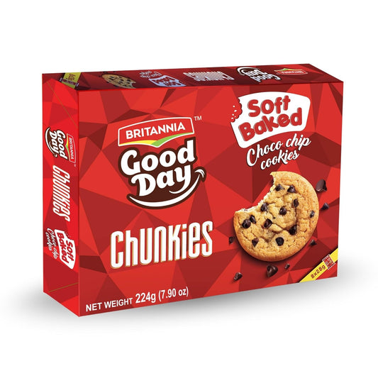 Britannia Good Day Soft Baked Choco Chip Cookies Rich Chocolate Flavor Soft & Chewy Snack Perfect for Kids & Adults 7.05oz (200g)