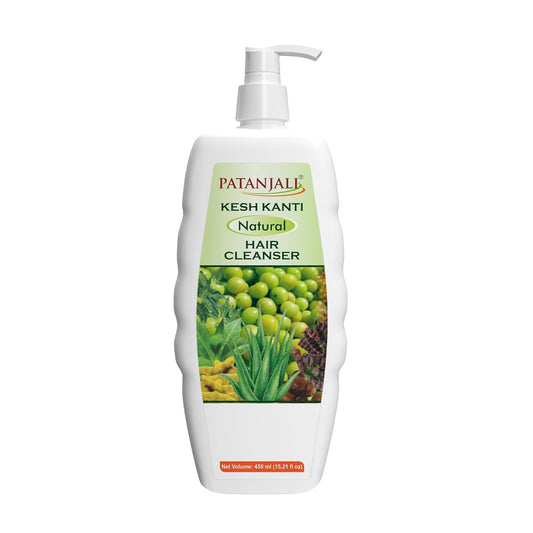 Patanjali Kesh Kanti Natural Shampoo 15.21 flOz | Herbal Ayurvedic Hair Cleanser with Amla, Shikakai, Neem & Aloe Vera | Gently Cleanses Scalp, Helps Reduce Hair Fall & Dandruff