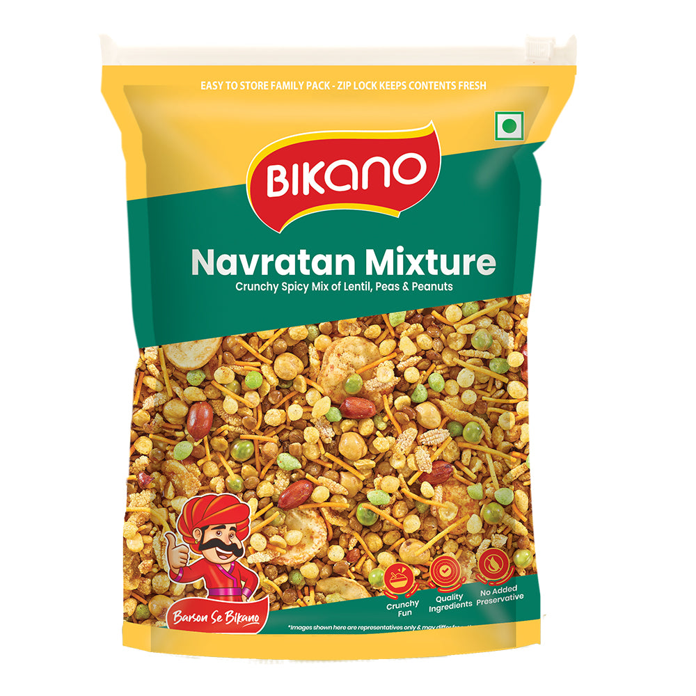 Bikano Navratan Mixture | Crunchy & Spicy Indian Snack | Protein & Fiber-Rich | Tea-Time & Anytime Snack | Premium Quality Ingredients | Fresh & Hygienic Pack | 350g