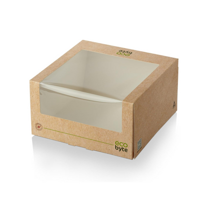 EcoByte ITC Cake Box with Window , 10x10x5 Inch | Pack of 15 | Paper Boxes for Cakes and Pastries | Ideal for Birthdays, Events, and Bakery Display