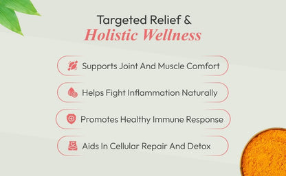 Patanjali Nutrela Curcumin Gold+ with Salai Guggul & Black Pepper - 95% Curcuminoids Turmeric Supplement - Joint Support & Inflammation Relief - 120 Vegetarian Capsules