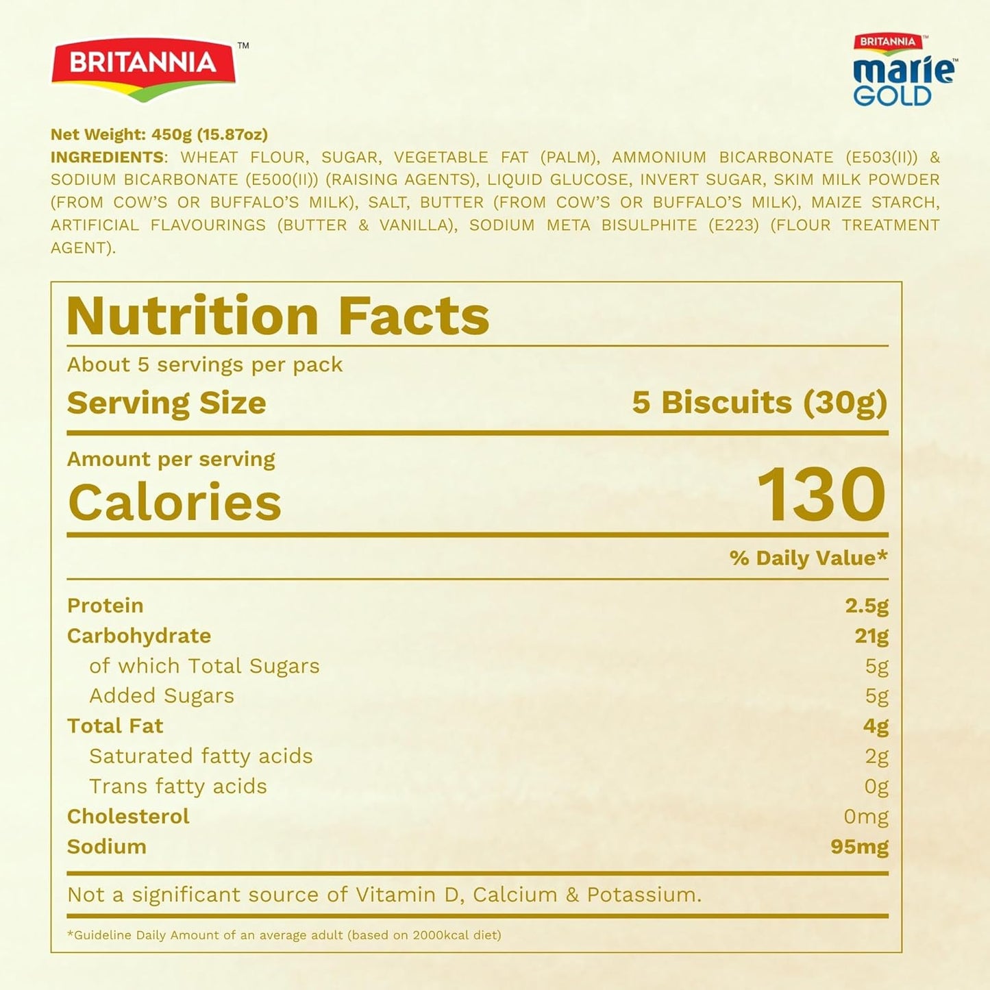 Britannia MarieGold Petit Beurre Biscuits Classic Light & Crispy Tea-Time Snack Delicious Golden Cookies 7oz (200g) Pack of 1