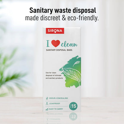 Sirona Personal Disposal Bags | Leak-Proof, Odor-Sealing & Oxo-Biodegradable Hygiene Disposal Bags | Discreet Bags for Sanitary Pads, Panty Liners, Tampons, Condoms & Personal Waste