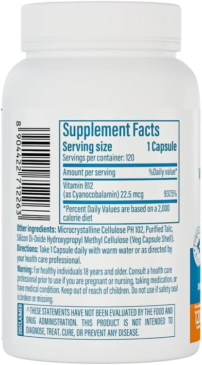 Patanjali Nutrela Vitamin B12 22.5 MCG Capsules - Natural Energy & Nerve Support Supplement - with Moringa & Aloe Vera - 120 Vegetarian Capsules