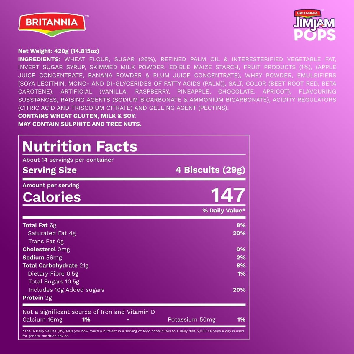 Britannia Treat Jimjam Naughty Jam Family Pack 500g (5 x 100g)