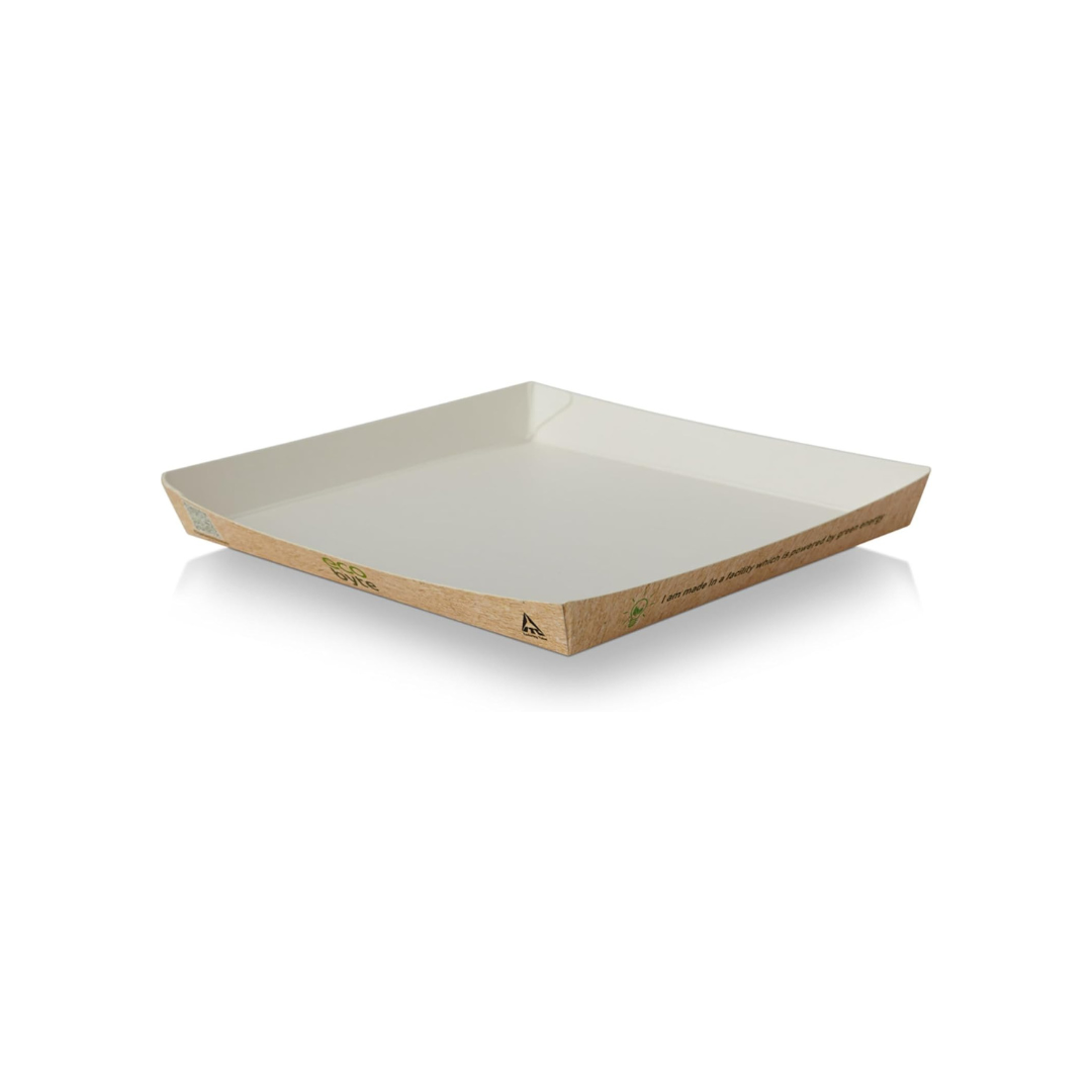 EcoByte ITC 6-Inch Square Paper Plates , Pack of 25 | Sturdy Tableware for Side Dishes, Cake, and Small Meals | Great for Gatherings, Events, and Everyday Use