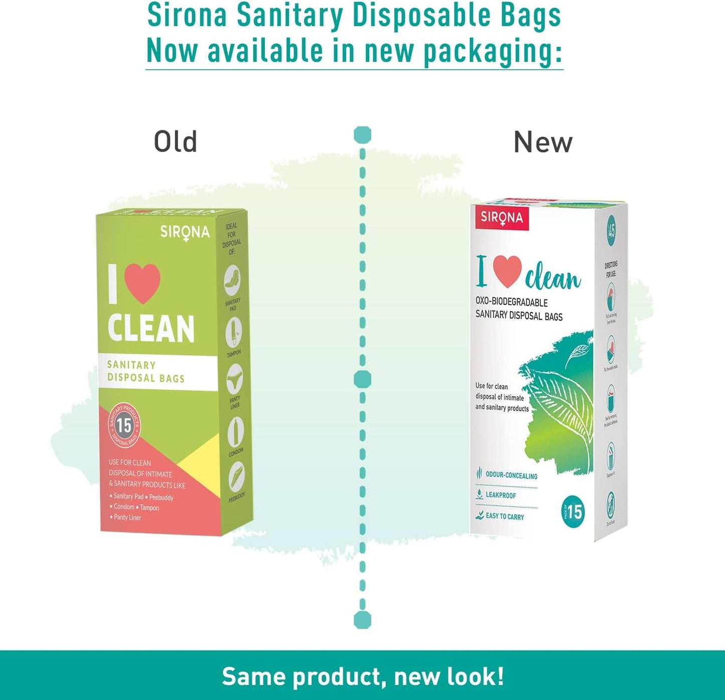 Sirona Personal Disposal Bags | 30 Count | Leak-Proof, Odor-Sealing & Oxo-Biodegradable Disposal Bags | Discreet Hygiene Bags for Sanitary Pads, Tampons, Panty Liners, Condoms & Personal Waste