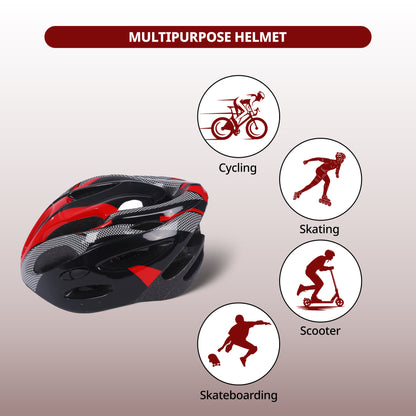 Endless EL1049 High Quality Cycle and Skates Helmet with Adjustable Strap | With Inside Cushioning Padding for Comfort | For Adults, Women and Men| Size: Free Size| Material : Polycarbonate, EPS