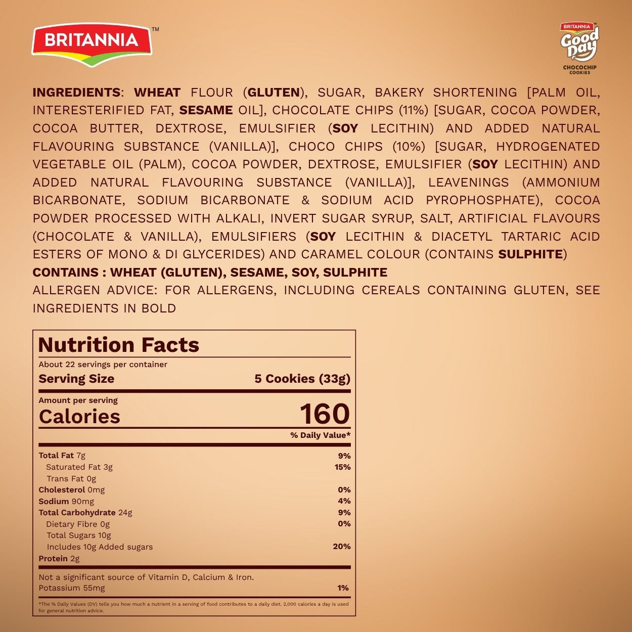 Britannia Good Day Chocochip Cookies | Family Pack -720GM | Crunchy Chocolate Chip Cookies | Perfect Snack for Tea Time & Parties