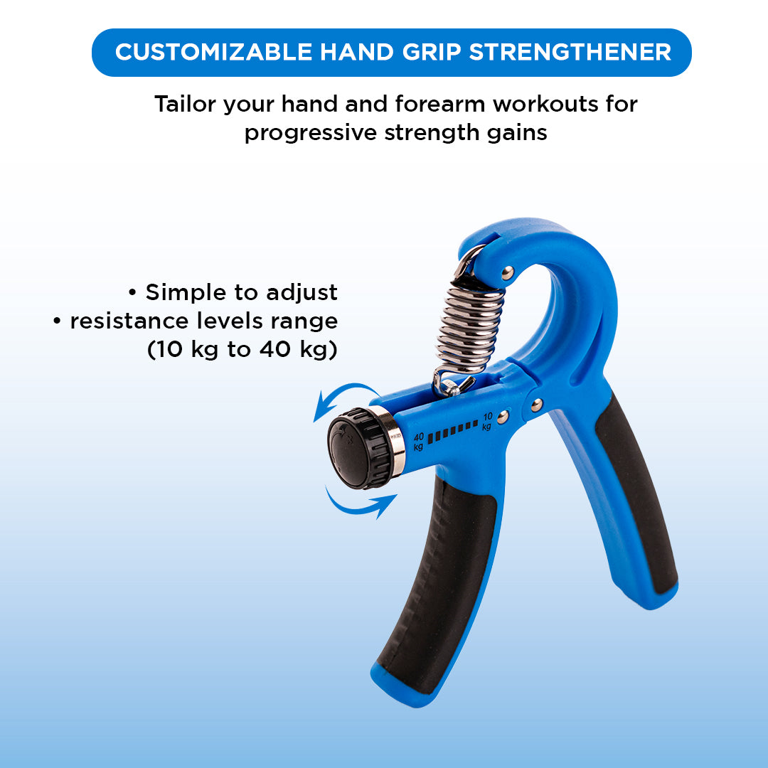 Endless EL1039 Adjustable Hand Grip Strengthener from 10 Kg to 40 Kg Resistance Level | Assorted | Exercise Equipment to Use in Home and Gym for Forearm and Finger Power Gripper Exercises