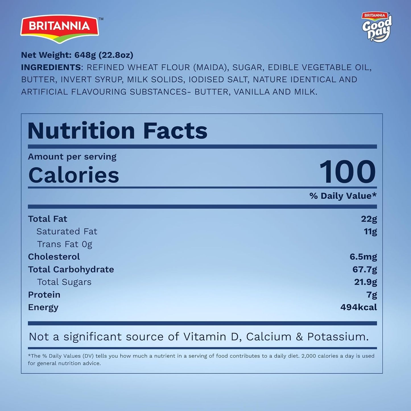 Britannia Good Day Butter Cookies 648g (22.8 oz) Family Pack | Crispy Butter Biscuits for Tea, Snacks & Parties