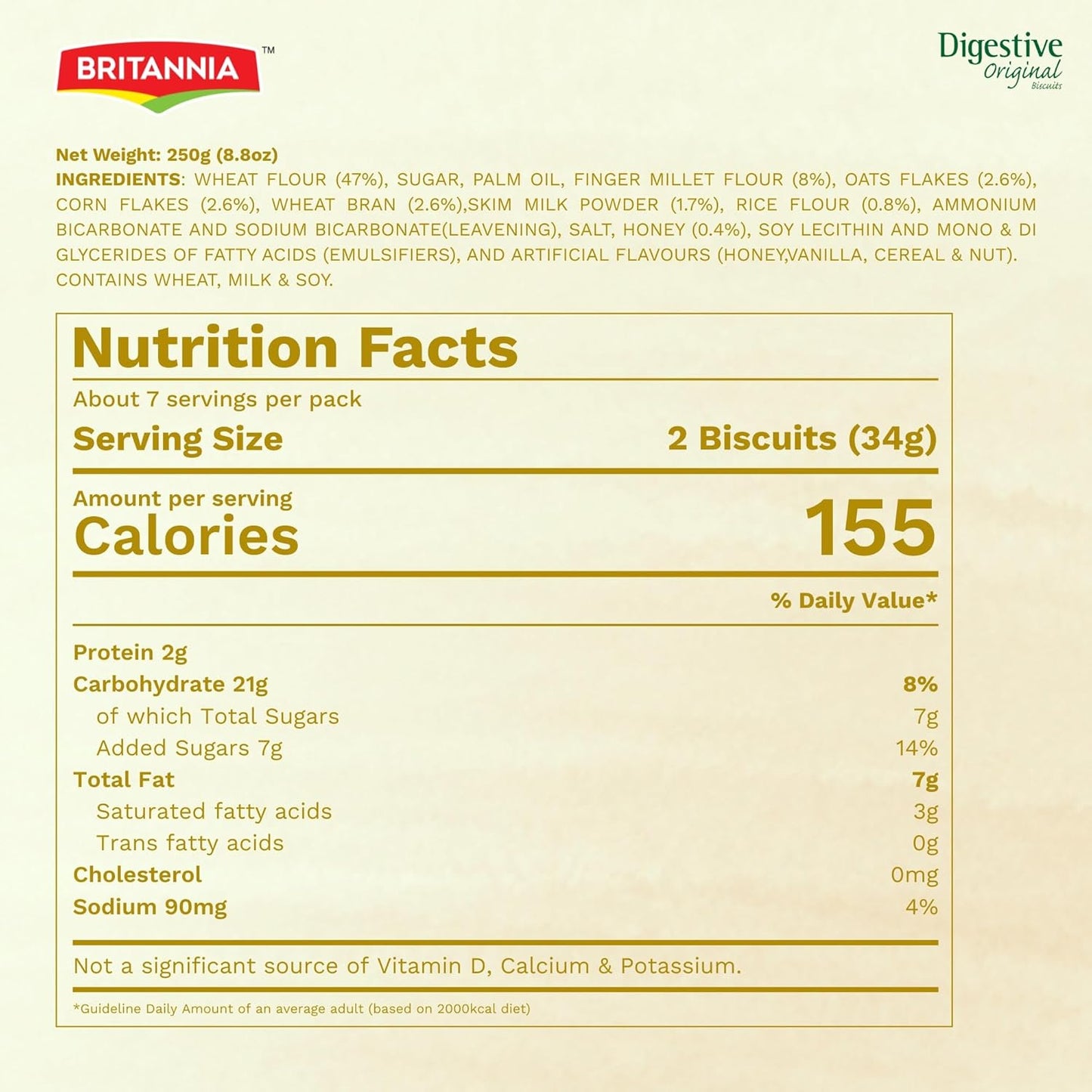 Britannia NutriChoice 5 Grain Biscuits Healthy Multigrain Snack High Fiber & Wholesome Ingredients Perfect Tea-Time or On-the-Go Treat 8.82oz (250g) (Pack of 1)