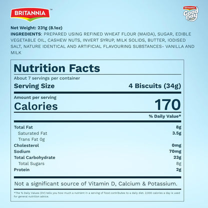 Britannia Good Day Butter Cookies – Crunchy & Buttery Biscuits, 231g (8.1 oz)