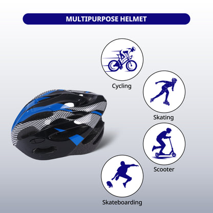 Endless EL1049 High Quality Cycle and Skates Helmet with Adjustable Strap | With Inside Cushioning Padding for Comfort | For Adults, Women and Men| Size: Free Size| Material : Polycarbonate, EPS