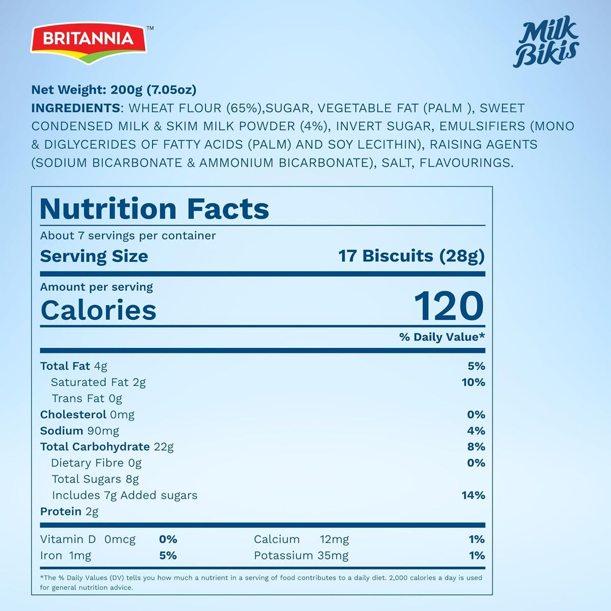 Britannia Milk Bikis Minis Wafflez Biscuits – Waffle-Style Mini Milk Cookies, Crunchy & Light Sweet Snack for Kids & Adults- 200g (7.05 oz)