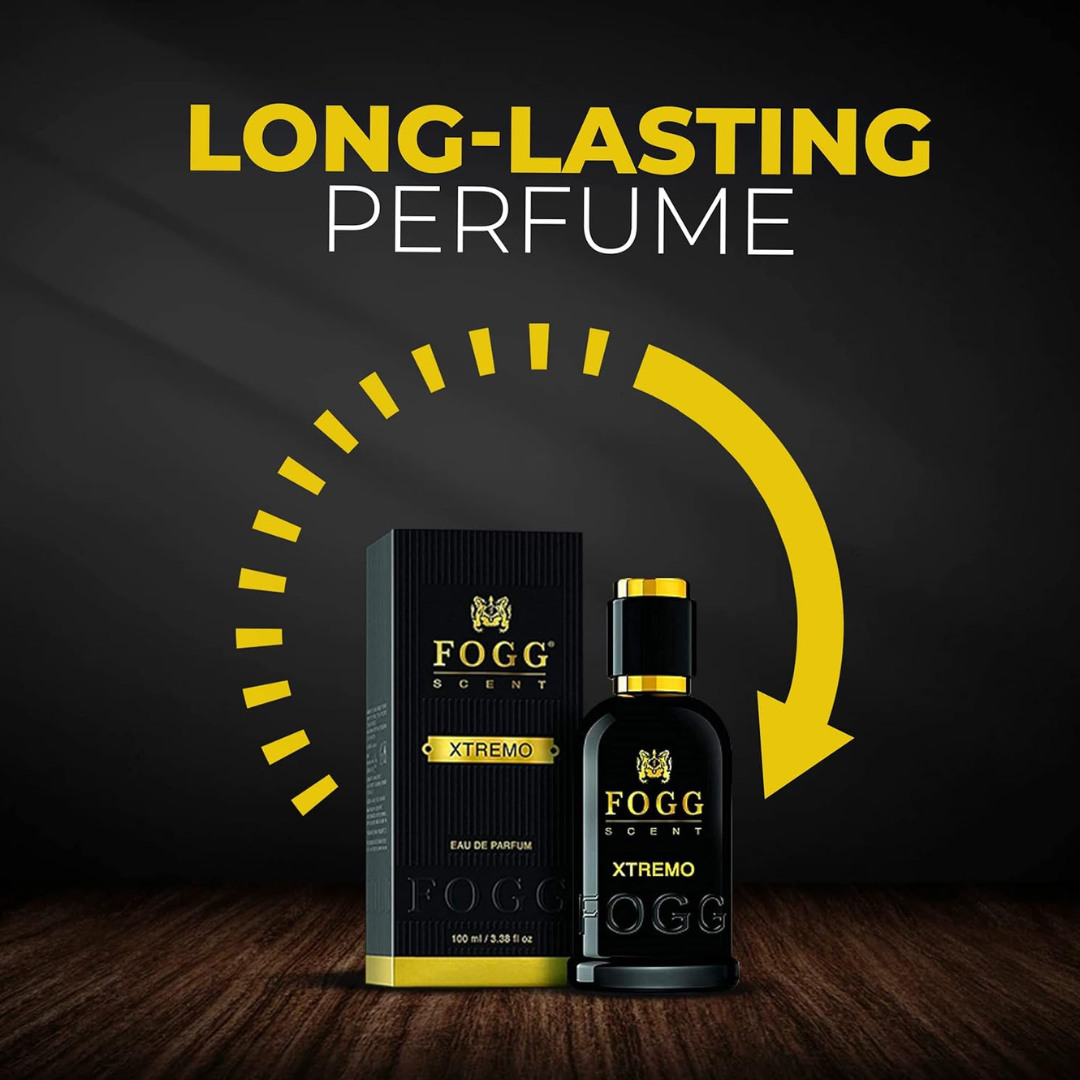 Fogg Scent Xtremo Eau de Parfum for Men 3.38oz | Long-Lasting Masculine Fragrance for Daily Wear | Fresh and Powerful Scent Profile | Ideal Gift for Him | Bold and Confident Aroma