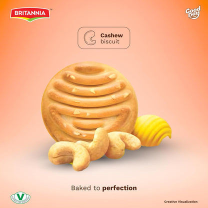 Britannia Good Day Cashew Cookies Value Pack, 600g (21.16 oz) – Crunchy Cashew Biscuits, Nutty Tea-Time & Anytime Snack