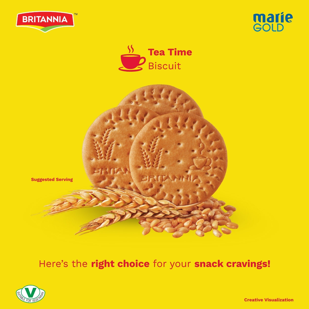 Britannia Marie Gold Biscuits Light & Crispy Tea-Time Snack Classic Grocery Biscuits 42.32oz (1.2kg) Pack of 1