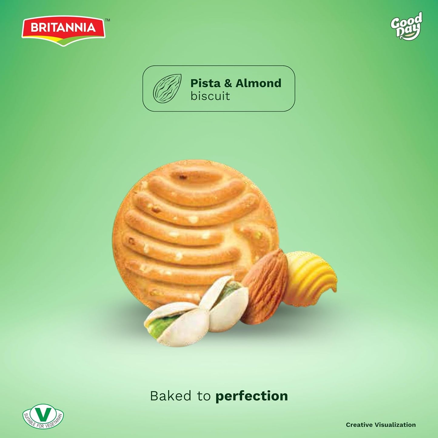 Britannia Good Day Pistachio Almond Cookies Value Pack, 21.16 oz (600g) – Crunchy Nutty Biscuits, Perfect Tea-Time & Anytime Snack