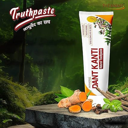Patanjali Dant Kanti Natural Toothpaste 200g / 6.76 fl oz - (Pack of 5)